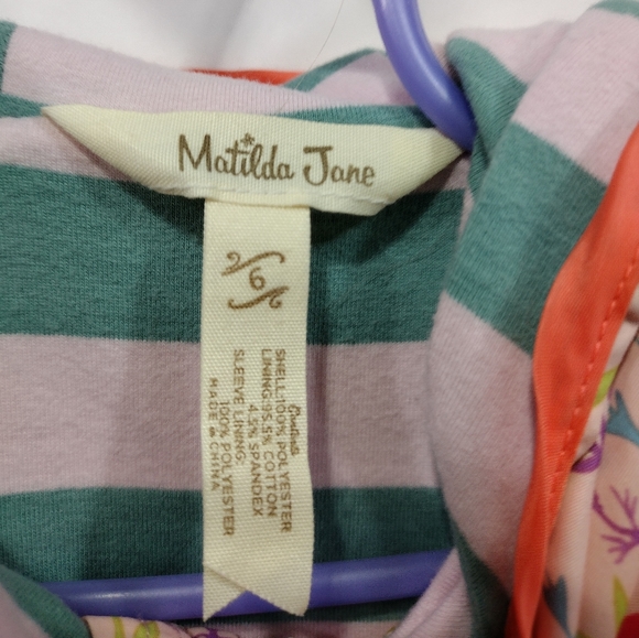 SOLD Matilda Jane Down Came The Rain Coat Girls 6 Pink Floral Hooded - Picture 9 of 10